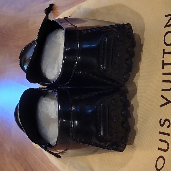 Mens Louis Vuitton Black Leather Mocassin Size 12 - Picture 5 of 11